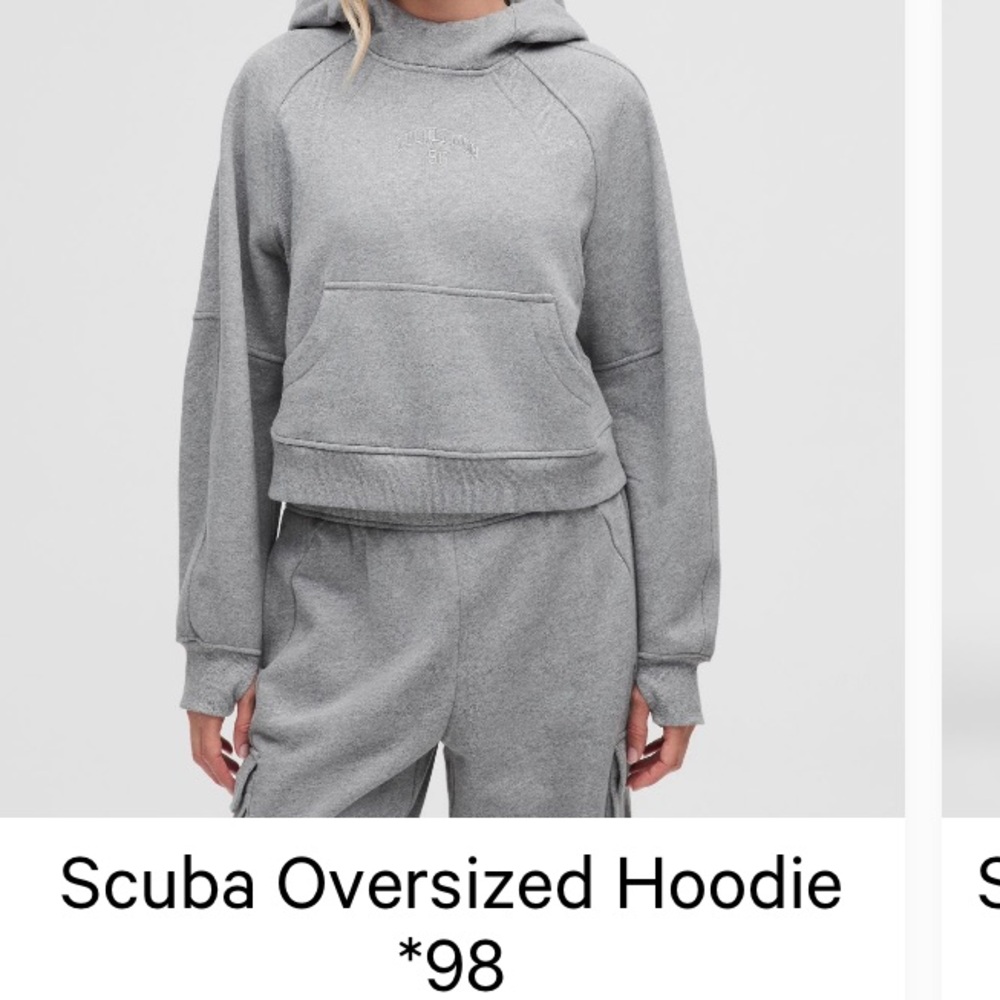 Lululemon Scuba Gray Oversized Hoodie size XS/S